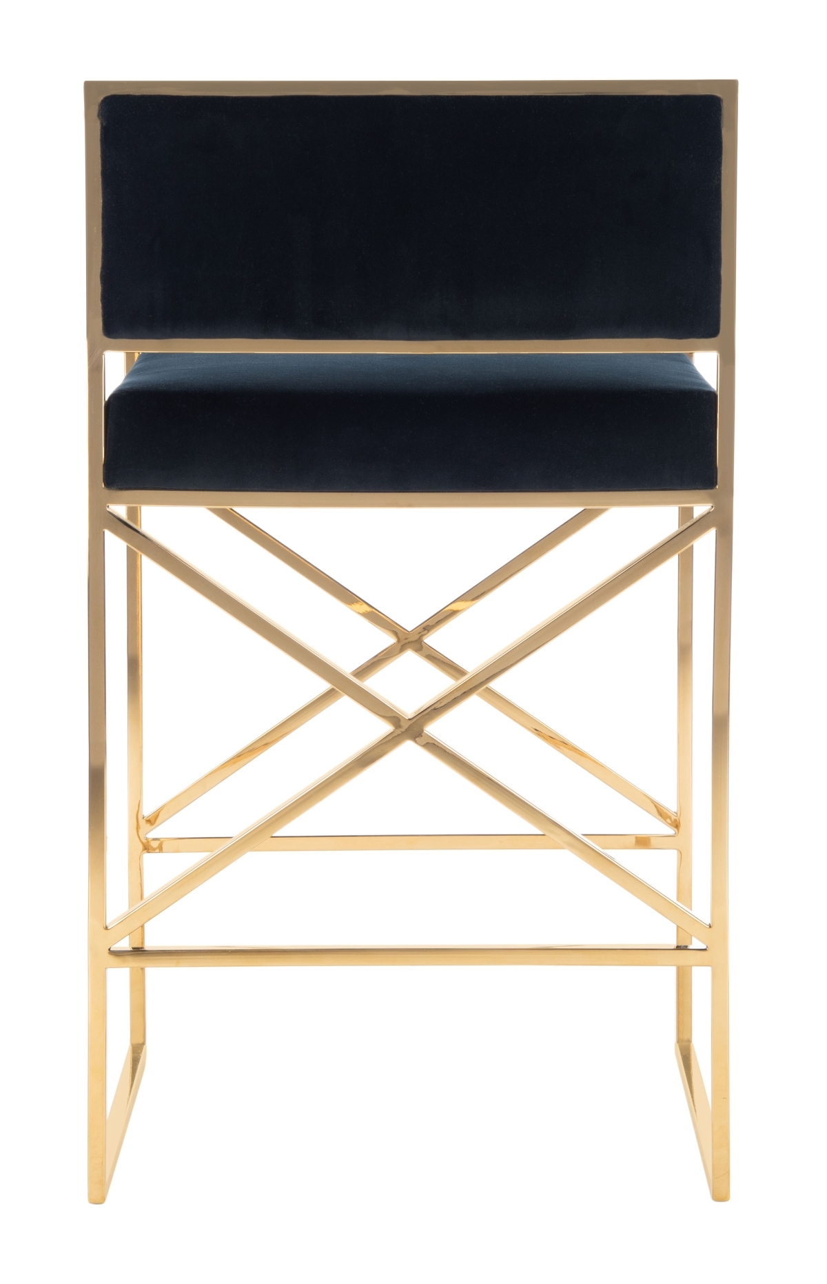 Kian Velvet Directors Counter - Black/Gold - Image 6