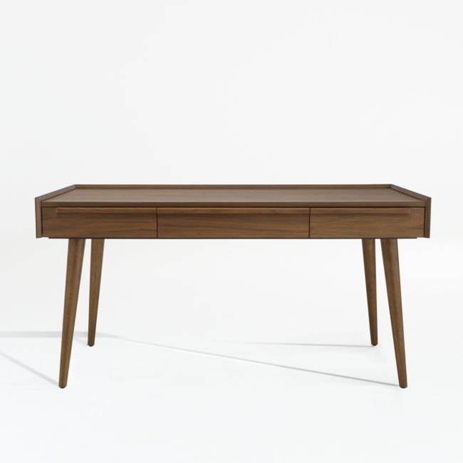 Tate 60" Walnut Desk with Outlet - Image 0