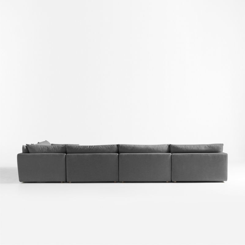 Unwind Modular 6-Piece L-Shaped Slipcovered Sectional Sofa with Chaise Lounge - Image 1