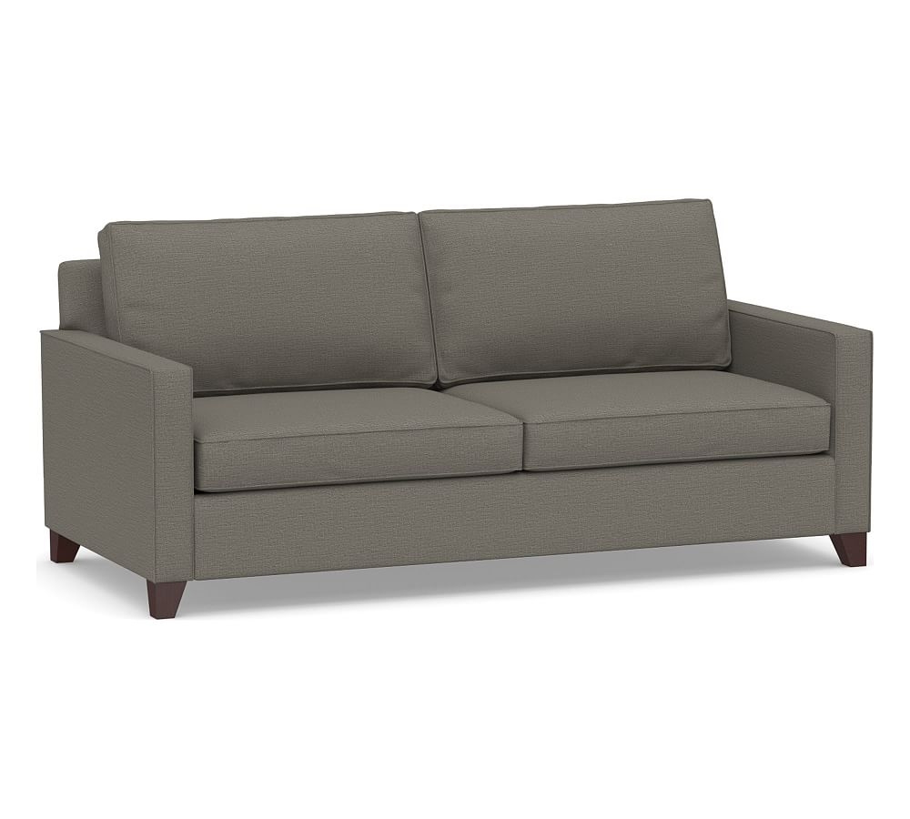 Cameron Square Arm Upholstered Deep Seat Sofa 2-Seater 85", Polyester Wrapped Cushions, Chunky Basketweave Metal - Image 0