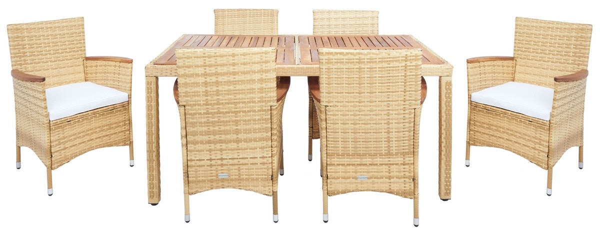 Ashwin Dining Set - Natural/White - Safavieh - Image 0