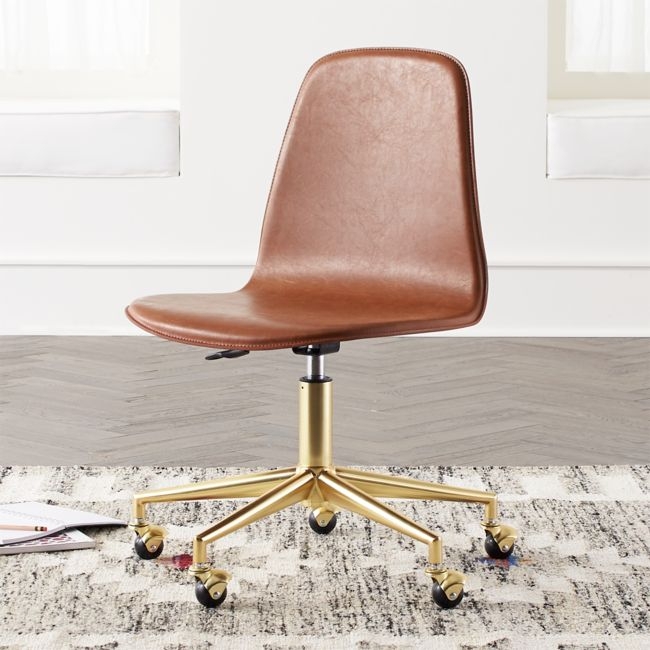 Class Act Brown & Gold Kids Desk Chair - Image 0