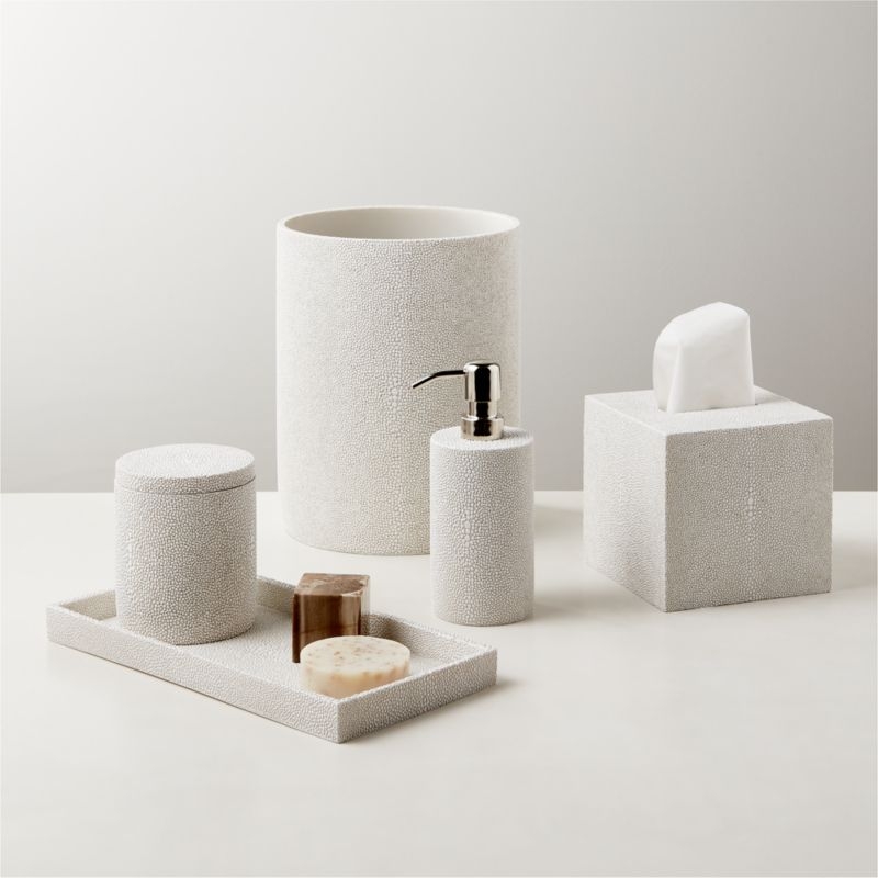 Shaw Shagreen Ivory Canister - Image 1