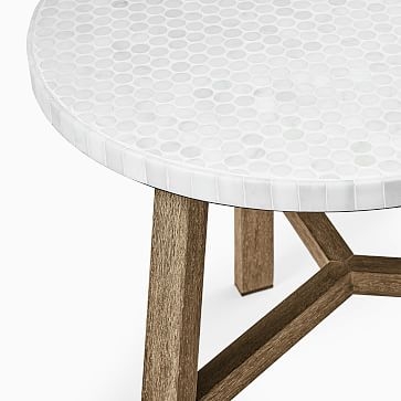 Mosaic Bistro Neutral Penny Marble + Driftwood Bistro Table - Image 3