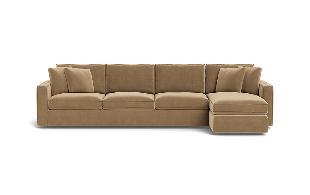 James 4-Seat Right Chaise Sectional with Storage and Contrast Piping - Image 0