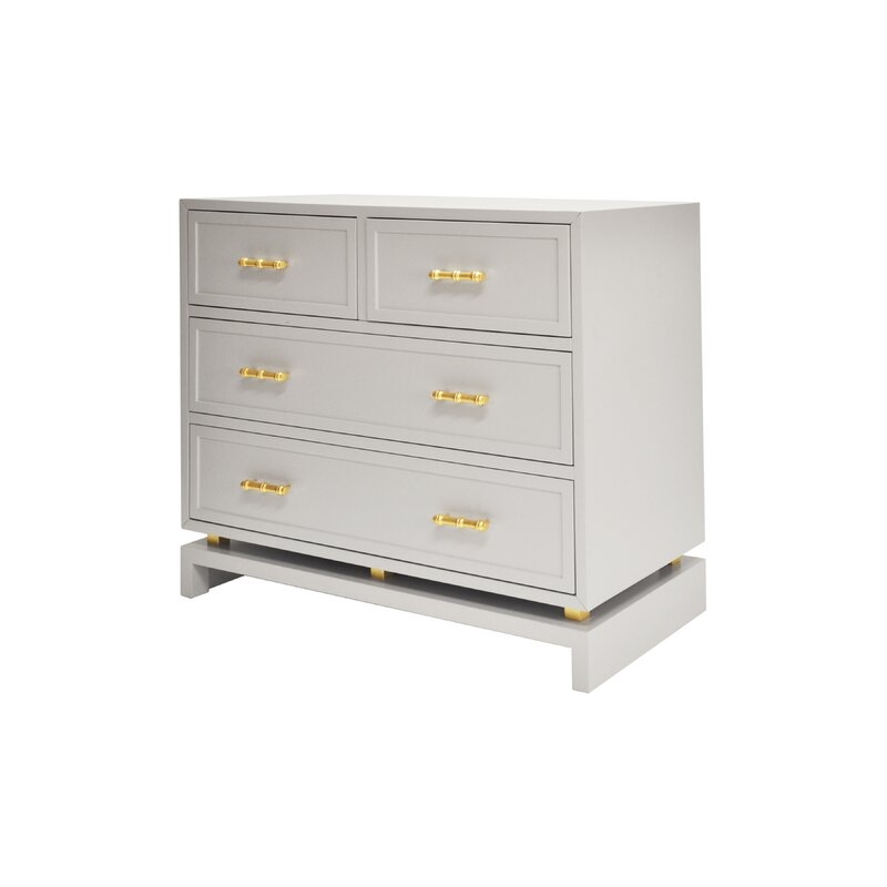 Worlds Away 4 Drawer Accent Chest Color: Matte Gray Lacquer - Image 0
