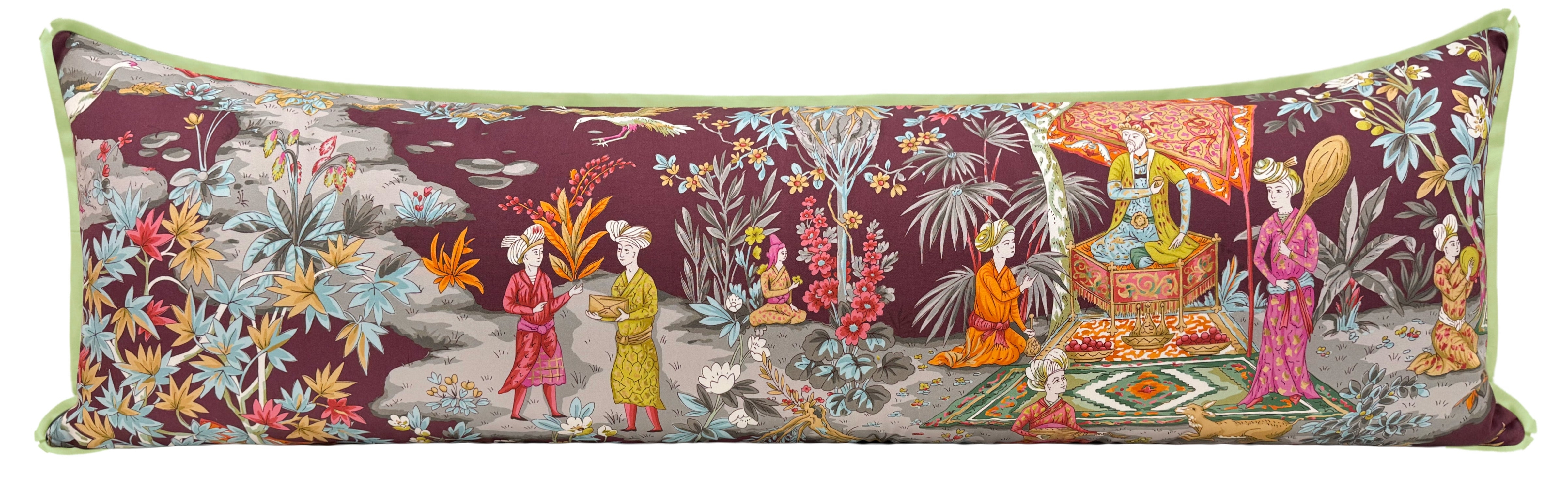 THE XL LUMBAR :: LODI GARDEN PRINT // PLUM | BRUNSCHWIG & FILS - Sample 4" X 4" / BUTTERFLY FLANGE / Celadon - Image 2