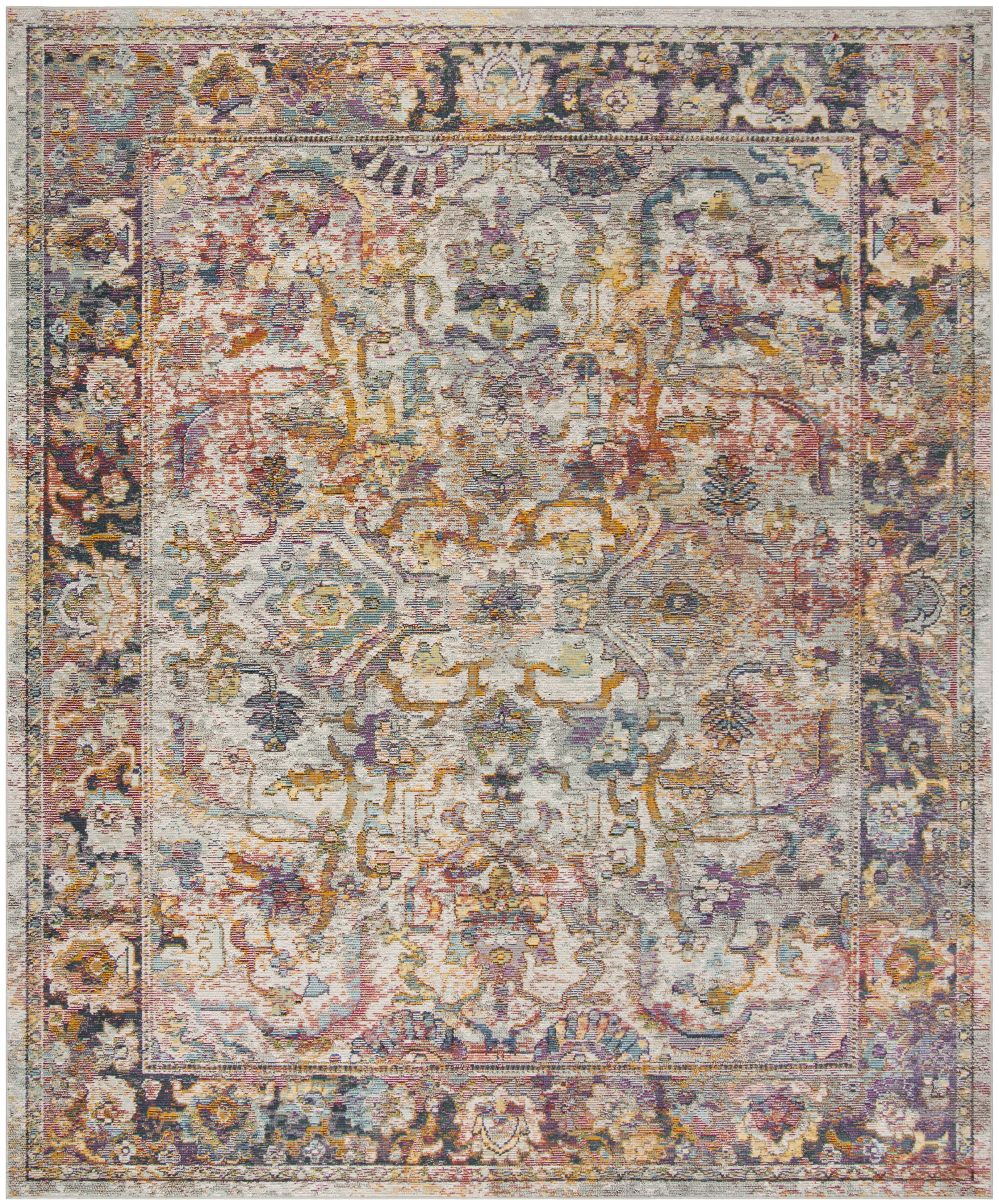 Arlo Home Woven Area Rug, CRS504A, Light Blue/Orange,  8' X 10' - Image 0