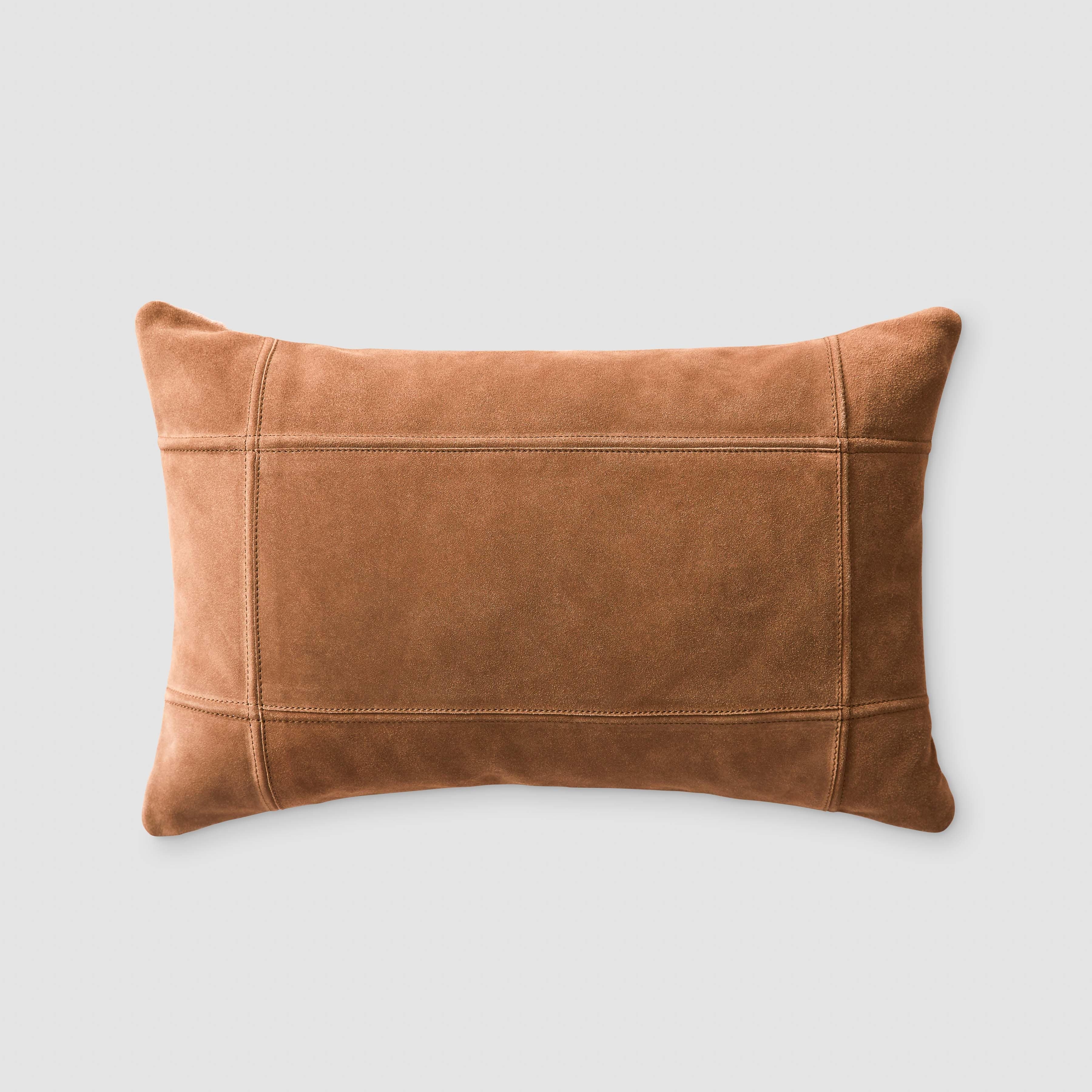The Citizenry Ghama Suede Lumbar Pillow | 12" x 20" | Caramel - Image 0