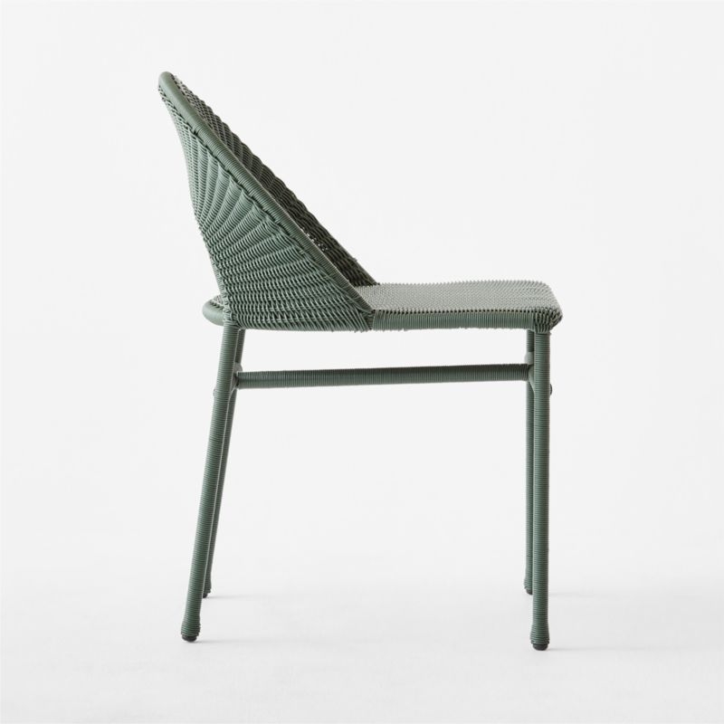 Arly Green All-Weather Rattan Outdoor Dining Chair - Image 3
