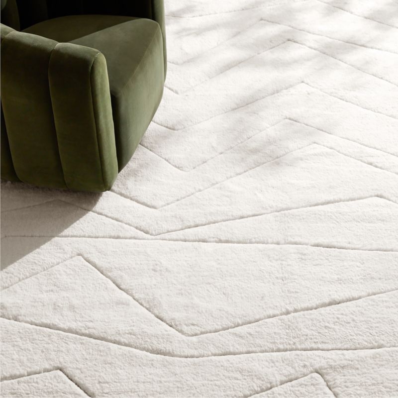 Helmi Hand-Knotted Warm White New Zealand Wool Area Rug 5'x'8' - Image 1