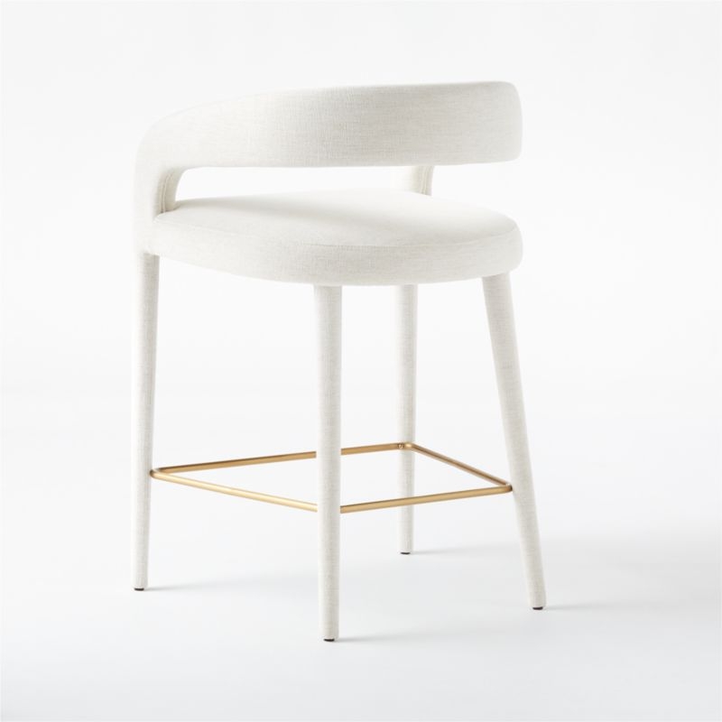 Lisette White Performance Fabric Counter Stool - Image 4