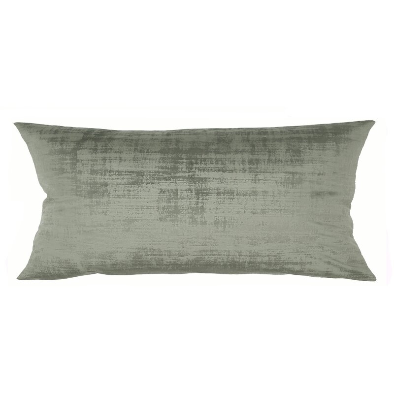 TOSS by Daniel Stuart Studio Dublin Feather Abstract Lumbar Pillow Color: Thyme, Size: 12" H x 26" W - Image 0