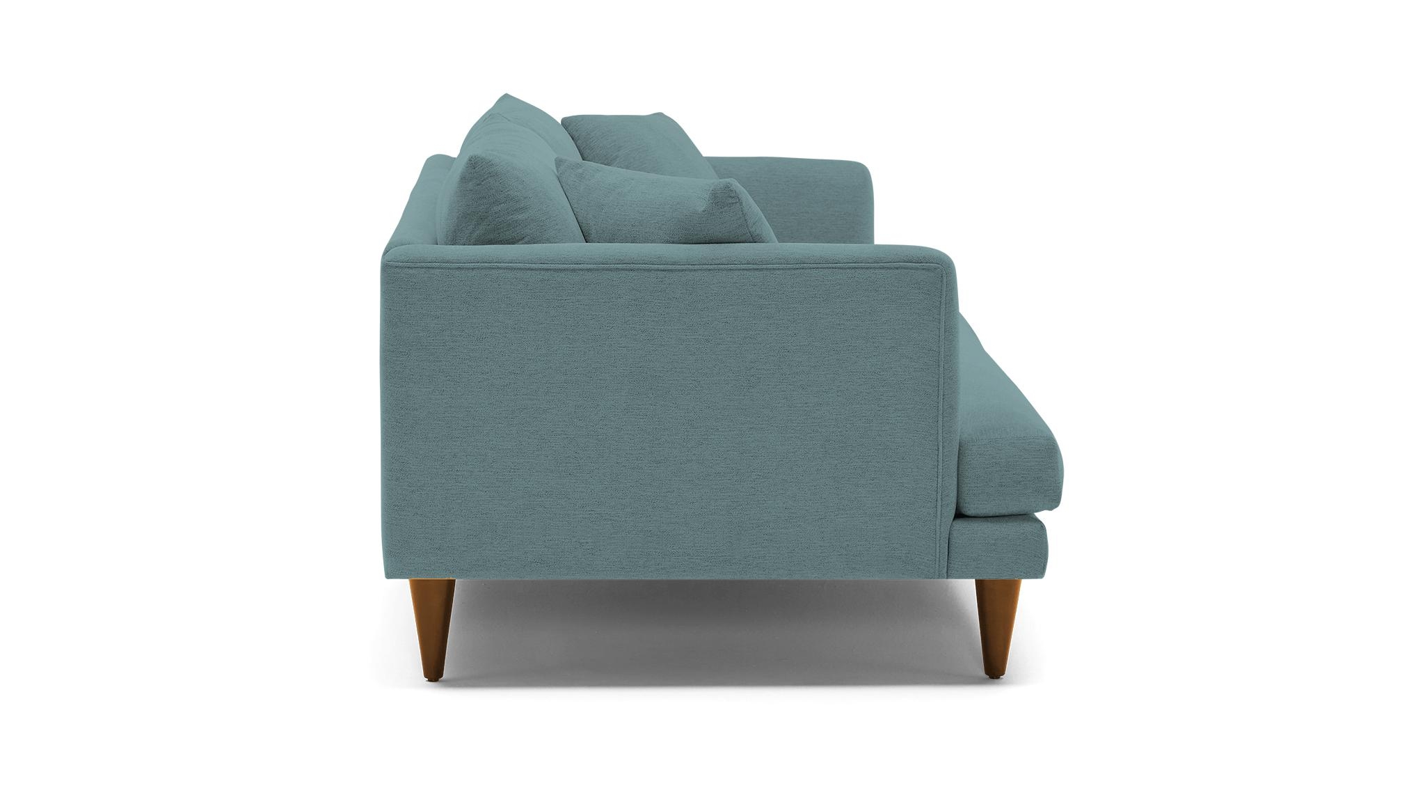 Blue Lewis Mid Century Modern Sofa - Dawson Slate - Mocha - Cone - Image 2