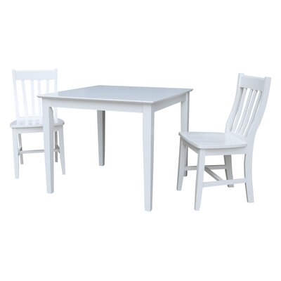 Square Top Dining Set With Slat Back Dining Chairs - Image 0