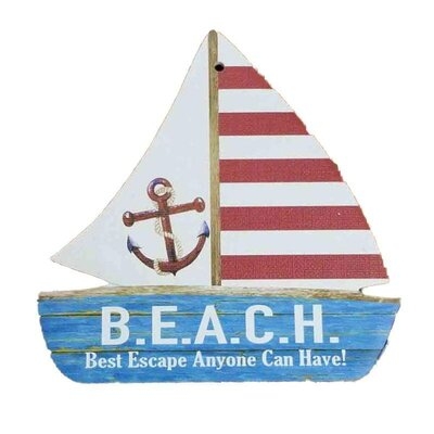 Sailboat Shaped Wall Plaque - Image 0