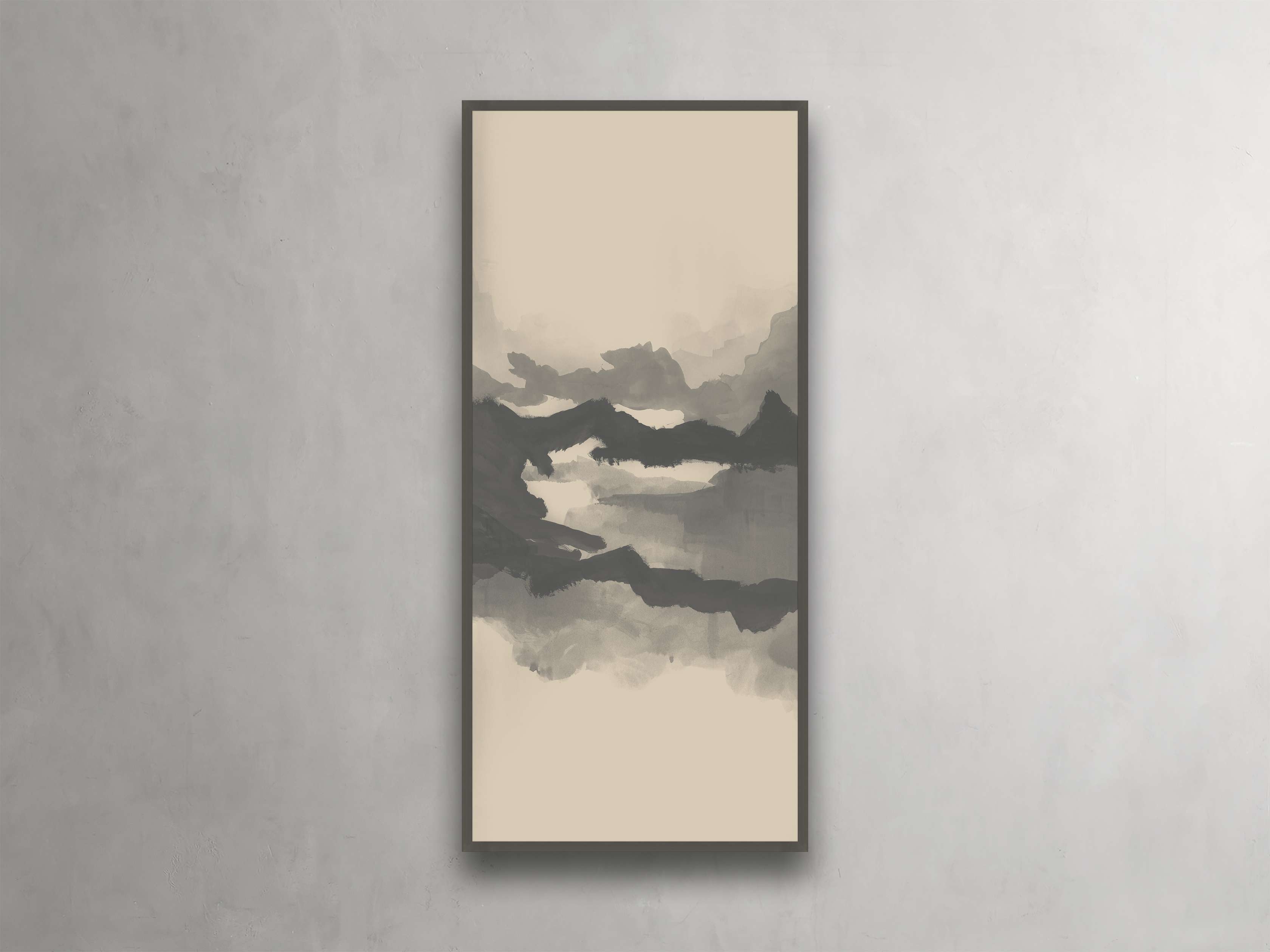 Neutral Horizon Iv Framed Print in Wood Gray - Image 0