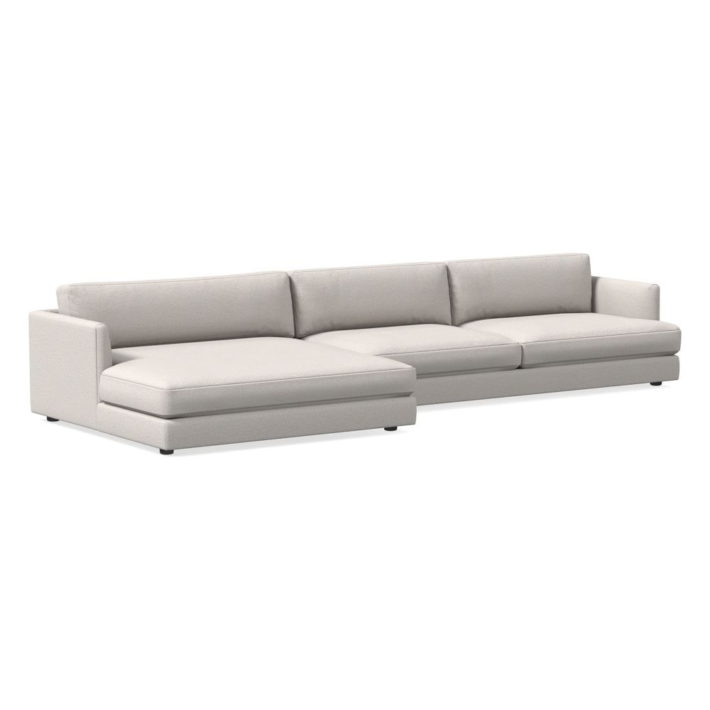 Haven 151" Left Multi Seat Double Wide Chaise Sectional, Standard Depth, Twill, Sand - Image 0