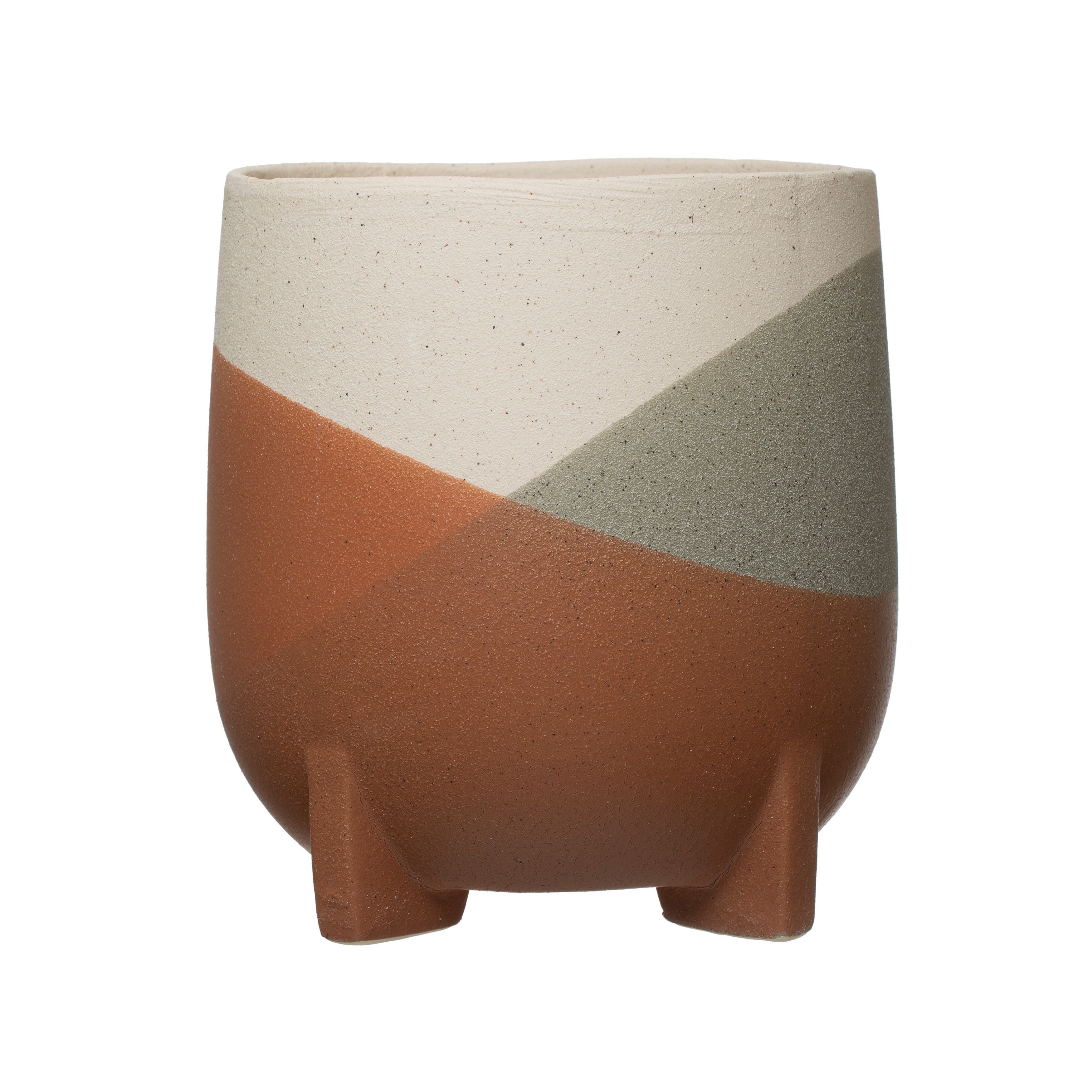 Stoneware Footed Planter Pot - Image 0