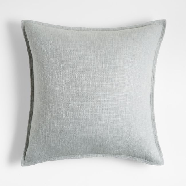 Quarry 20x20 Organic Laundered Linen Throw Pillow with Feather Insert - Image 0