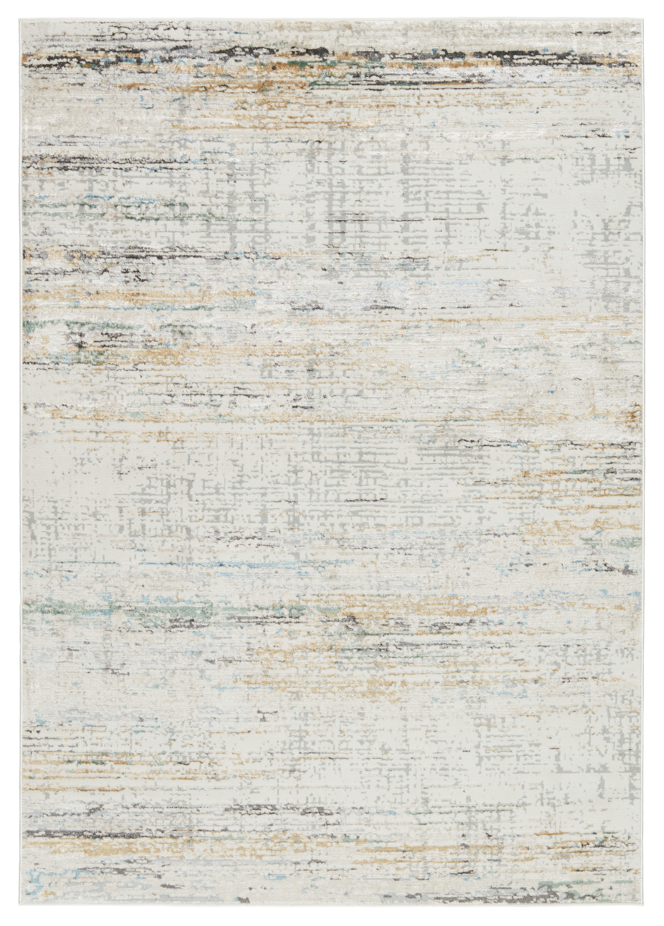 Vibe by Mathis Abstract Ivory/ Gold Runner Rug (2'6"X10') - Image 0