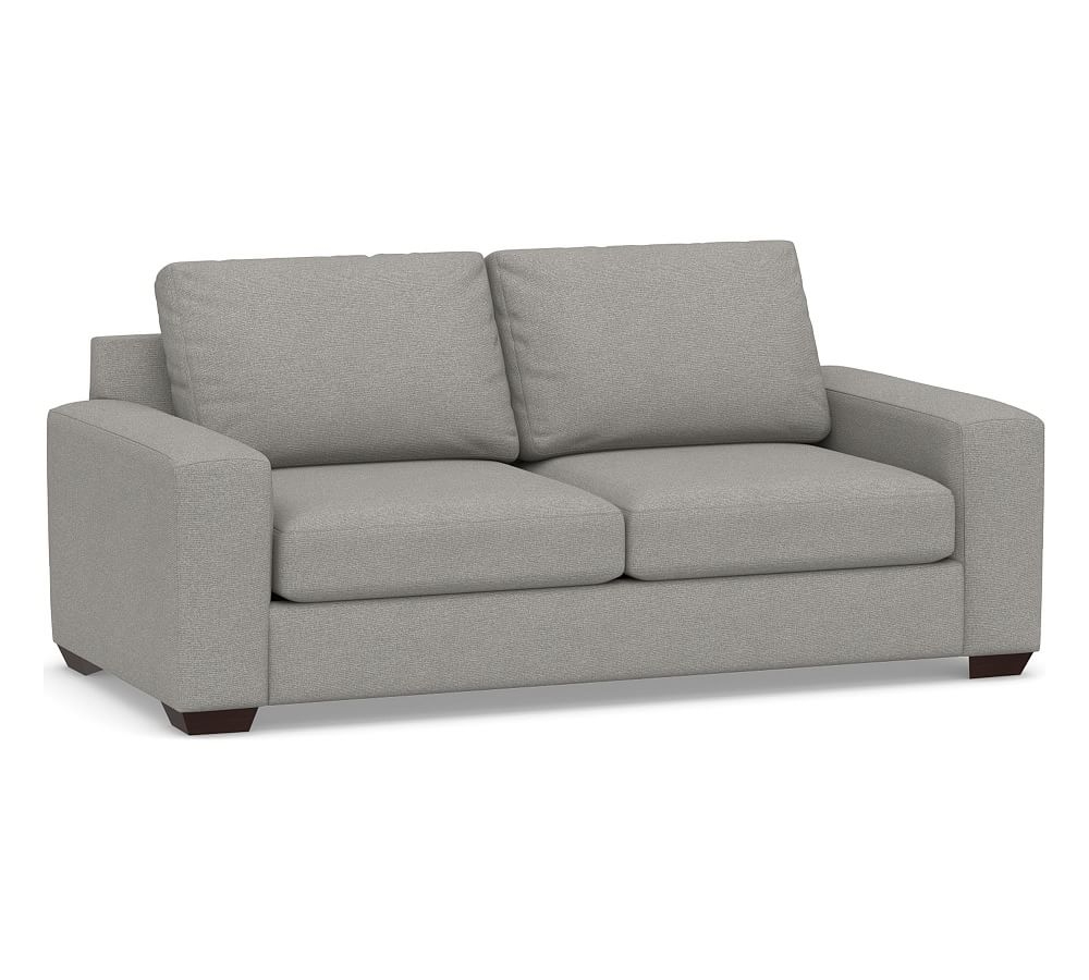 Big Sur Square Arm Upholstered Sofa 82", Down Blend Wrapped Cushions, Performance Heathered Basketweave Platinum - Image 0