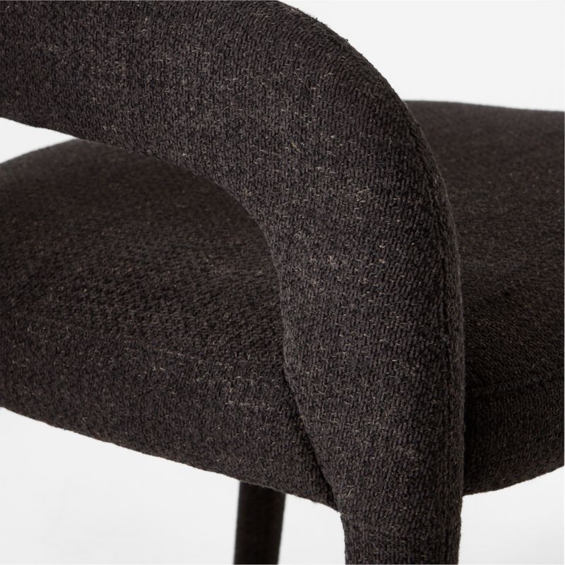 Lisette Charcoal Performance Fabric Dining Armchair Set of 4 - Image 3