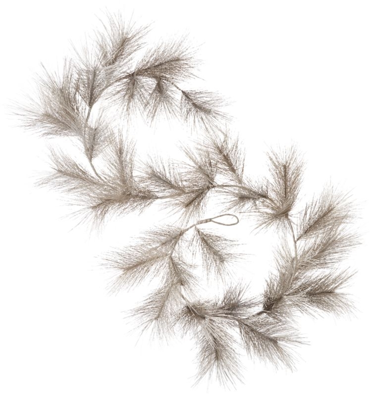 Faux Warm Silver Pine Holiday Garland 84" - Image 5