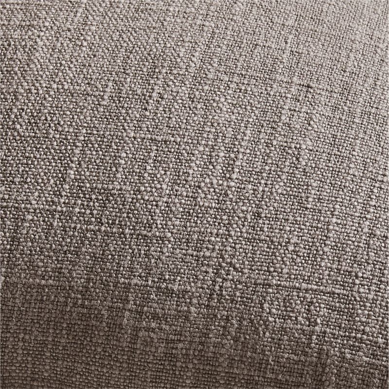 Dark Grey 20"x20" Laundered Linen Throw Pillow with Down-Alternative Insert - Image 1