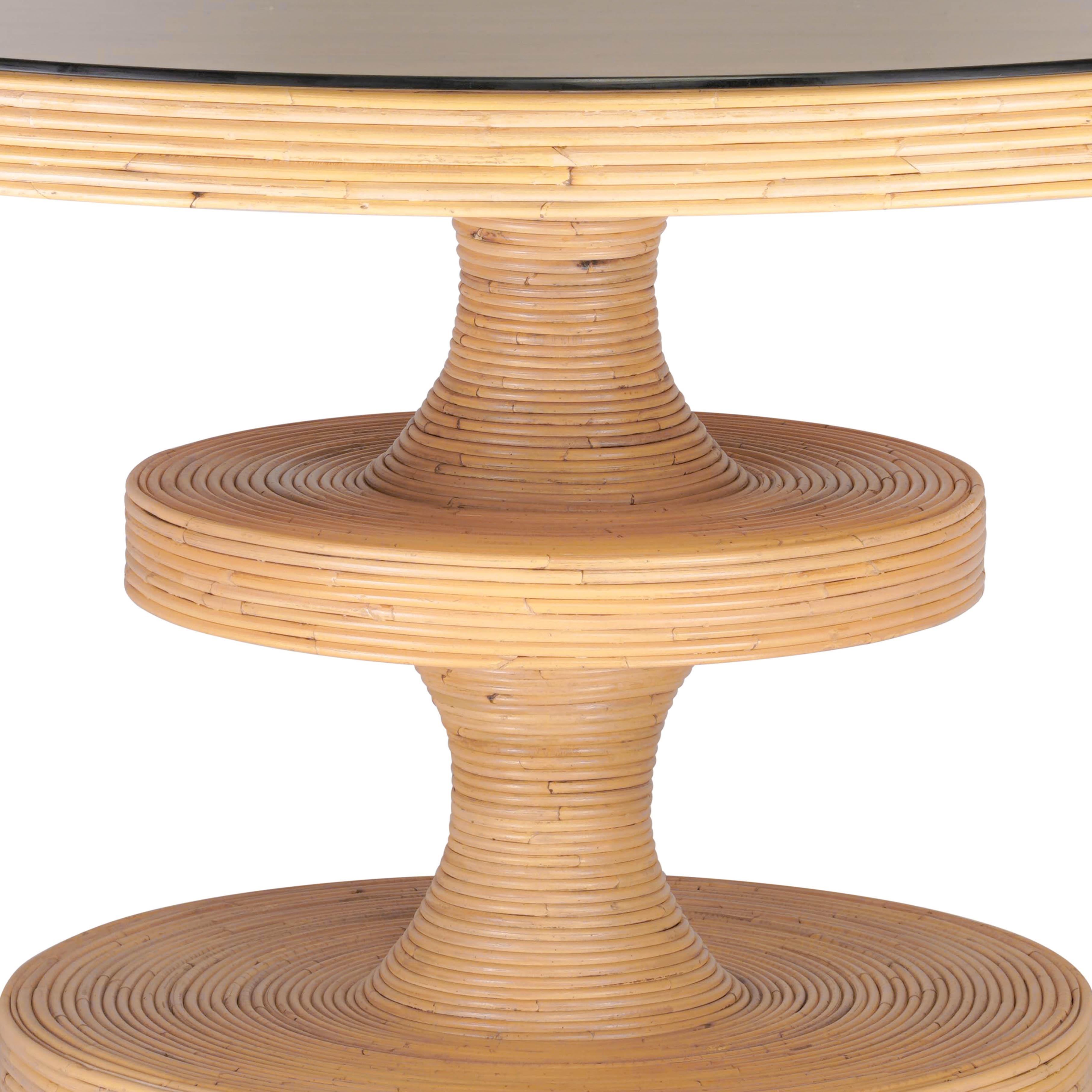 Apollonia Natural Rattan Round Dining Table - Image 3
