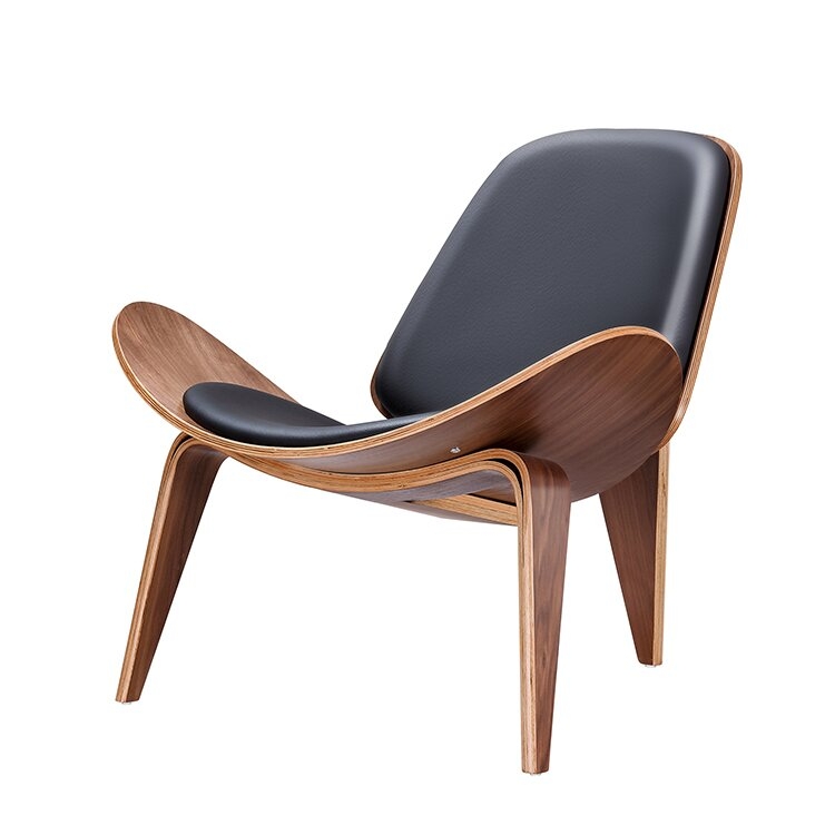 Grind Lounge Chair, Walnut & Black, 36.2" - Image 1
