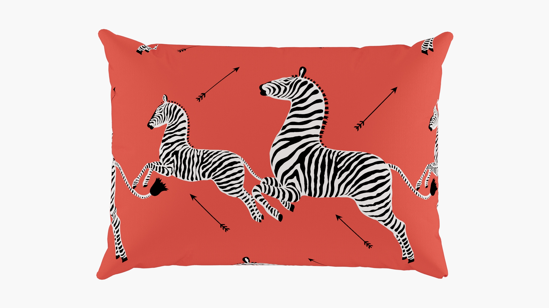 Outdoor 14" x 20" Lumbar Pillow, Coral Zebra, 14" x 20" - Image 0