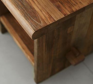 Easton Reclaimed Wood End Table, Weathered Elm - Image 2