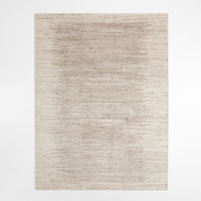 Prague Wool and Viscose Hand-Knotted Ombre Taupe Brown Area Rug 8'x10' - Image 0