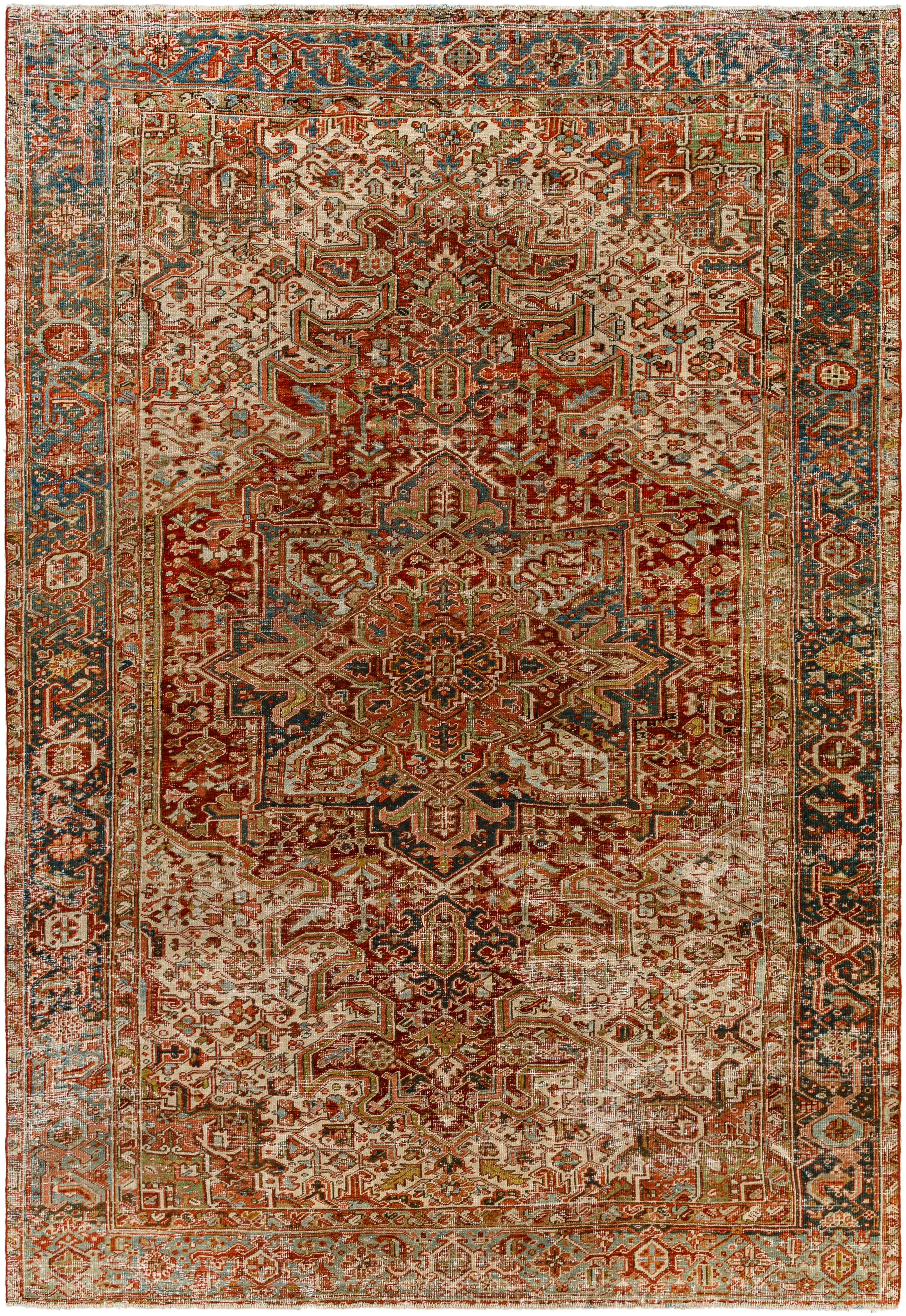 Antique One of a Kind Brown Indoor 7'10" x 11'4" Handmade Rug - Image 0
