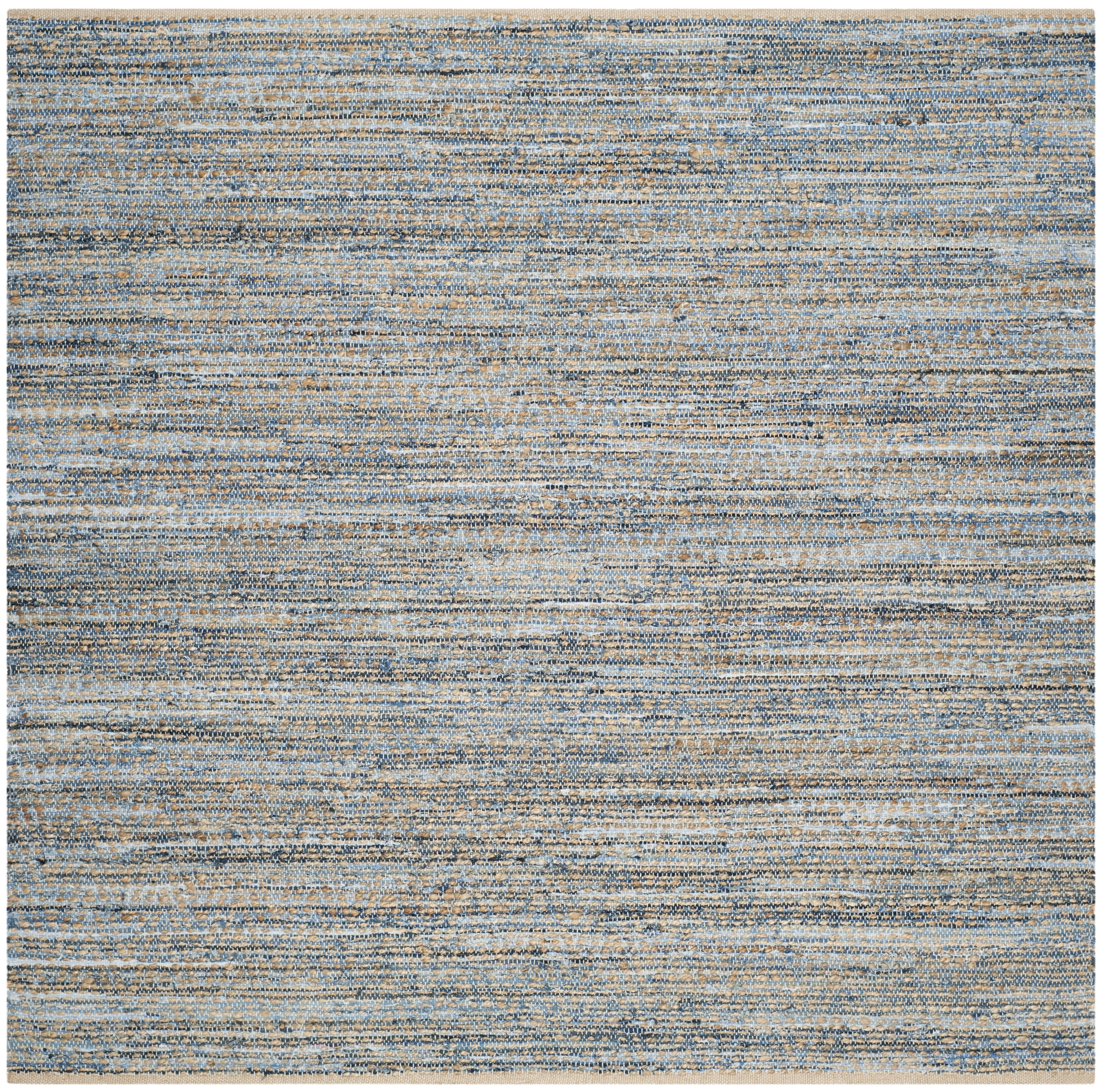 Safavieh Hand Woven Area Rug, CAP350A, Natural/Blue,  8' X 8' Square - Image 0