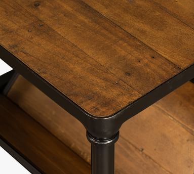 Juno Rectangular Reclaimed Wood End Table, Dark Bronze & Reclaimed Pine - Image 1