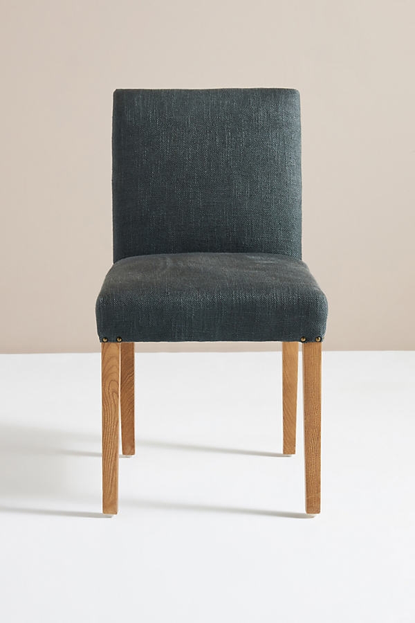 Linen Blend Seneca Dining Chair By Anthropologie in Blue - Image 0