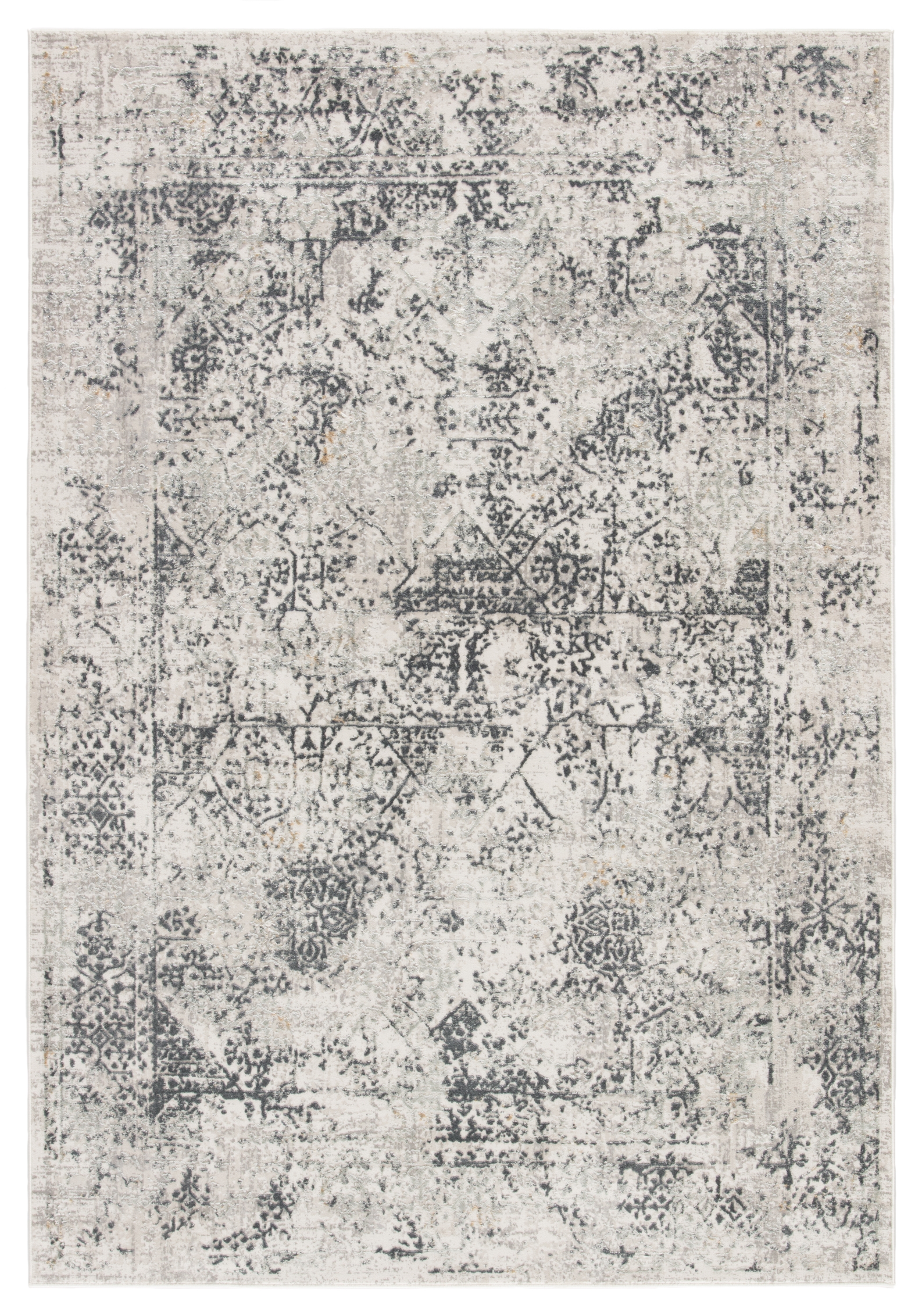 Yvie Abstract White/ Gray Area Rug (9' X 12') - Image 0