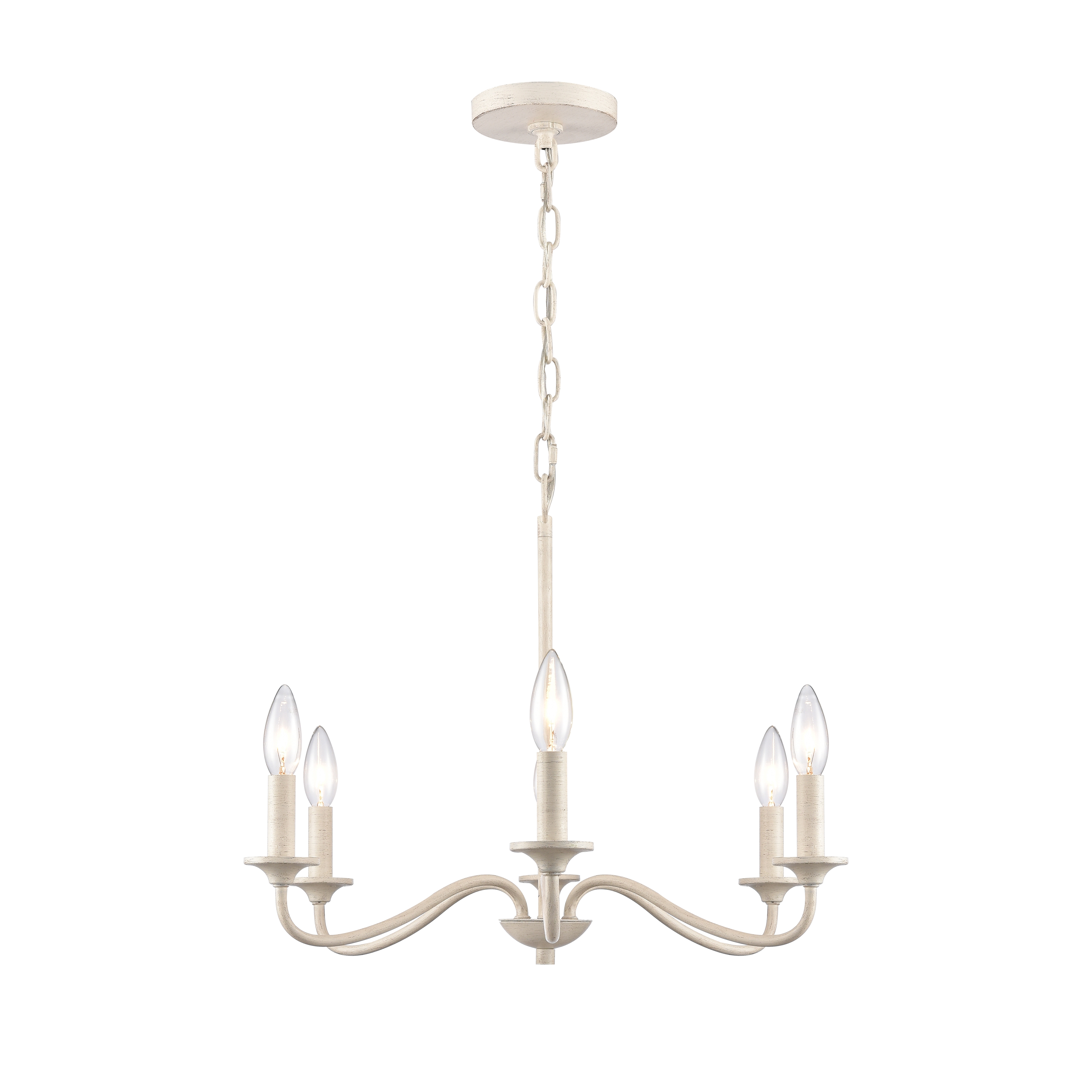 Quinn 30'' Wide 6-Light Chandelier - Antique White - Image 2