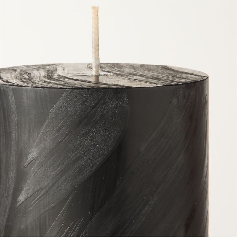 Tour Black Swirl Pillar Candle 3"X4" - Image 1