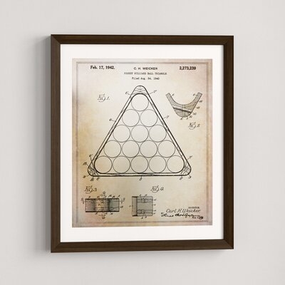 'Pocket Billiard Ball Triangle 1942' - Picture Frame Graphic Art Print on Paper - Image 0