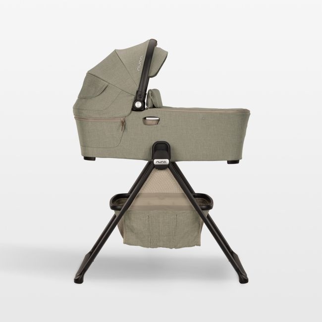 Nuna DEMI next Light Brown Hazelwood Baby Bassinet with Stand - Image 0