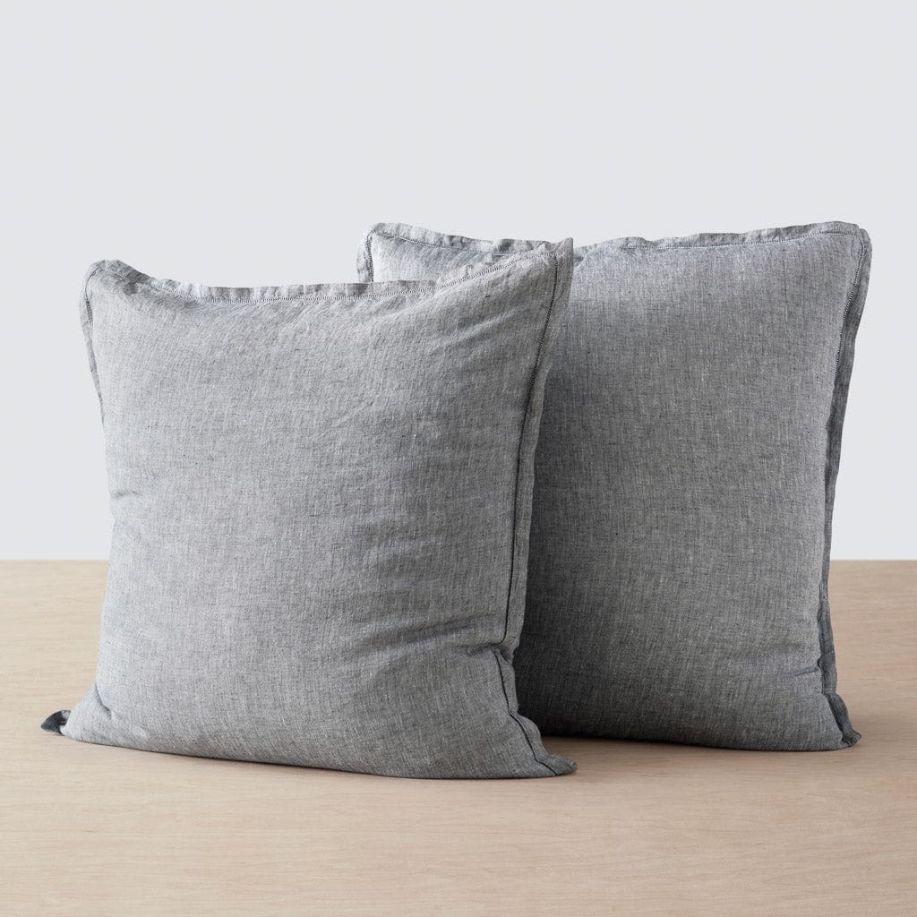 The Citizenry Stonewashed Linen Euro Shams | Black - Image 4