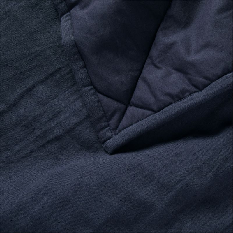 Supersoft Midnight Navy Blue Organic Cotton Gauze Kids Twin Quilt - Image 2