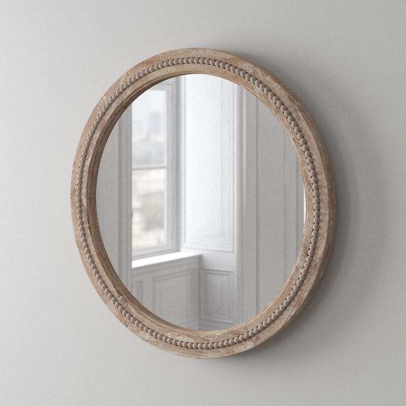 Elle Round Wood Accent Mirror 36" - Image 6