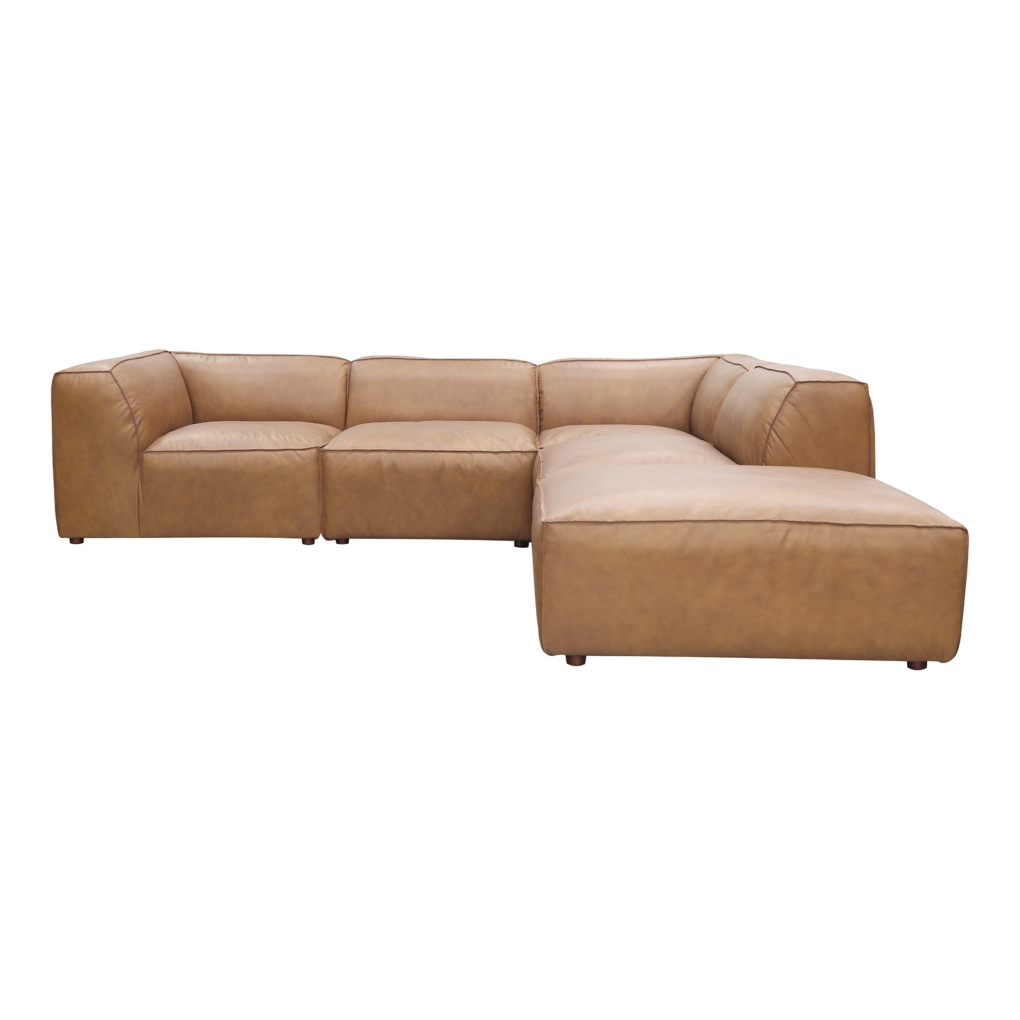 Form Classic L-Shaped Modular Sectional Sonoran Tan Leather - Image 0