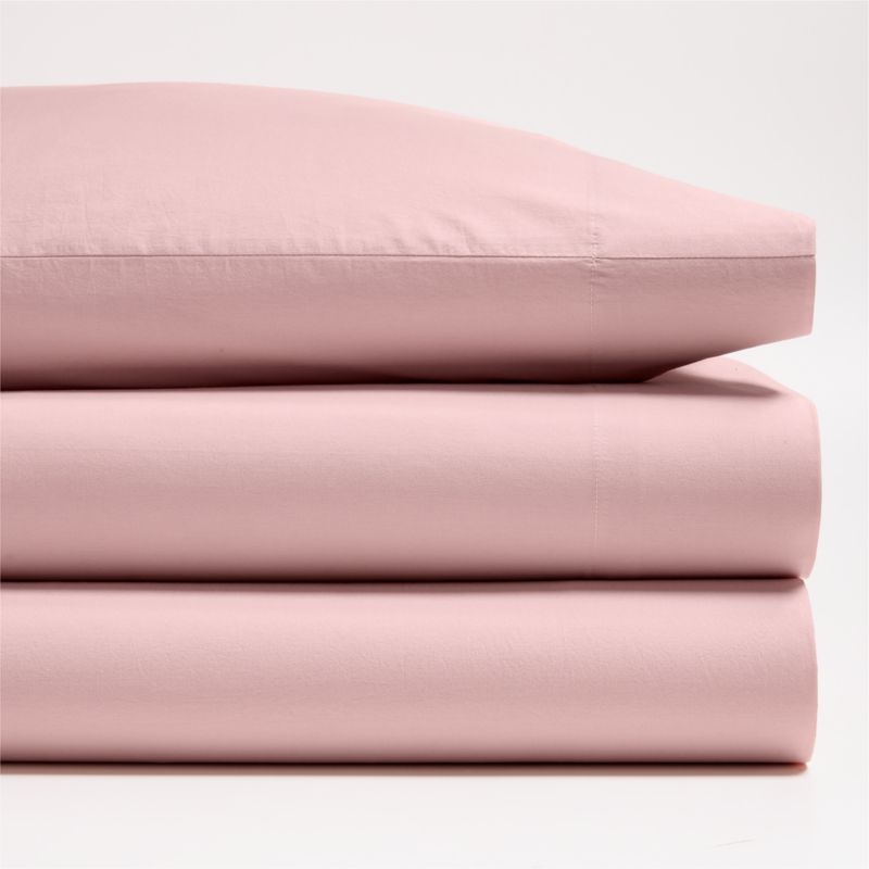 Cozy Cloud Orchid Rose Washed Organic Cotton Kids Full Sheet Set - Image 1