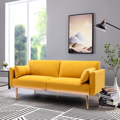 Velvet Loveseat Sofa Black - Image 0