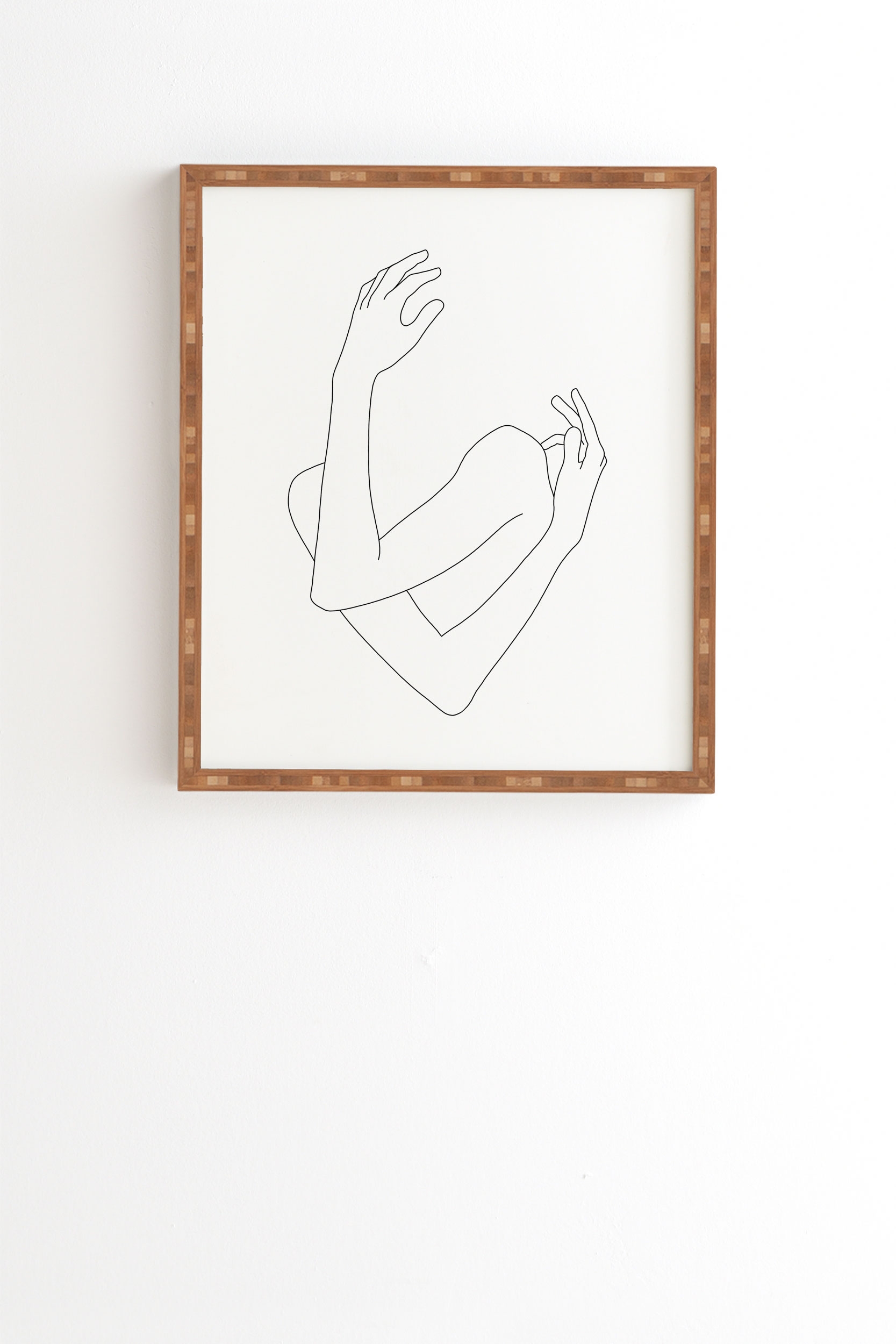 Crossed Arms Illustration Jill by The Colour Study - Framed Wall Art Bamboo 19" x 22.4" - Image 0